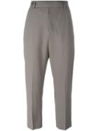Rick Owens Cropped Trousers, Women's, Size: 46, Grey, Virgin Wool