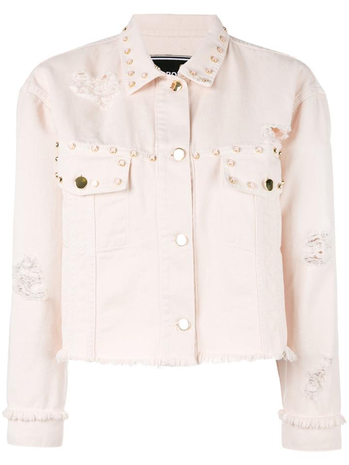 Marco Bologna - Oversized Studs Denim Jacket - Women - Cotton - 44, Pink/purple, Cotton
