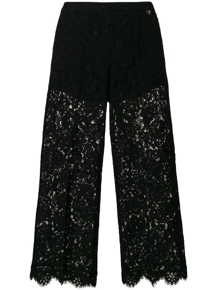 Twin-set Lace Cropped Trousers - Black