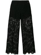 Twin-set Lace Cropped Trousers - Black