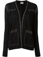 Laneus Borchie Cardigan, Women's, Size: 38, Black, Cotton/aluminium