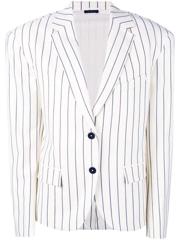 Jil Sander - Oversized Pinstripe Blazer - Women - Virgin Wool/spandex/elastane/silk/cupro - 34, White, Virgin Wool/spandex/elastane/silk/cupro