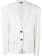 Jil Sander - Oversized Pinstripe Blazer - Women - Virgin Wool/spandex/elastane/silk/cupro - 34, White, Virgin Wool/spandex/elastane/silk/cupro