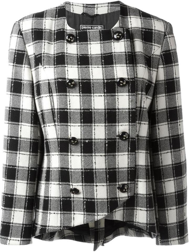 Pierre Cardin Vintage Checked Double Breasted Blazer
