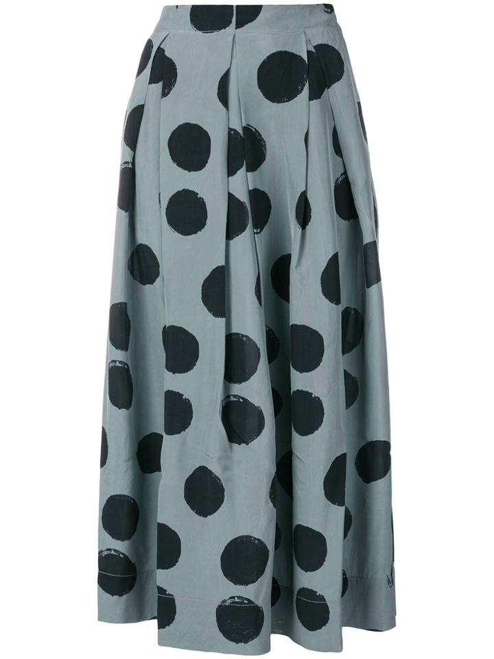 Uma Wang Spotted Maxi Skirt - Blue