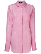 Yang Li Back Tie Shirt, Women's, Size: 38, Pink/purple, Silk/cotton