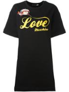 Love Moschino Logo T-shirt Dress, Women's, Size: Small, Black, Cotton/polyester