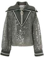 Aviù Foldover Neck Caged Top - Grey