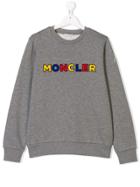 Moncler Kids Logo Embroidered Sweater - Grey