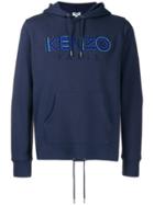 Kenzo Logo Embroidered Hoodie - Blue