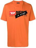 Diesel Logo Print T-shirt - Orange