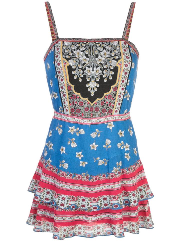 Alice+olivia Shay Printed Romper - Blue