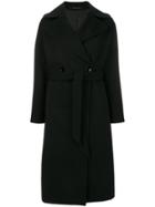 Tagliatore Belted Coat - Black
