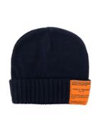 Paolo Pecora Kids Teen Knitted Beanie Hat - Blue