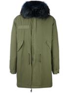 Mr & Mrs Italy Fur Collar Parka, Men's, Size: Medium, Green, Cotton/leather/coyote Fur/racoon Fur