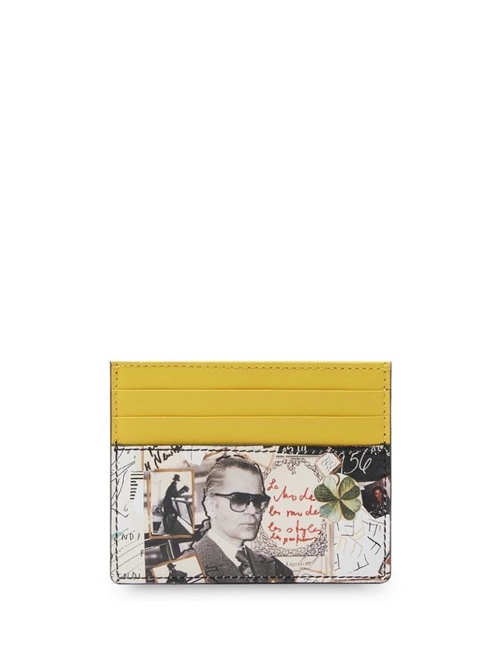 Fendi Printed Card Holder - Yellow