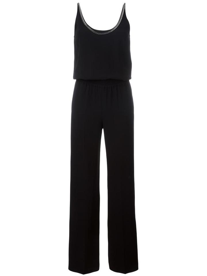 Stella Mccartney Back Chain Trim Jumpsuit, Women's, Size: 40, Black, Viscose/acetate/spandex/elastane/metallic Fibre