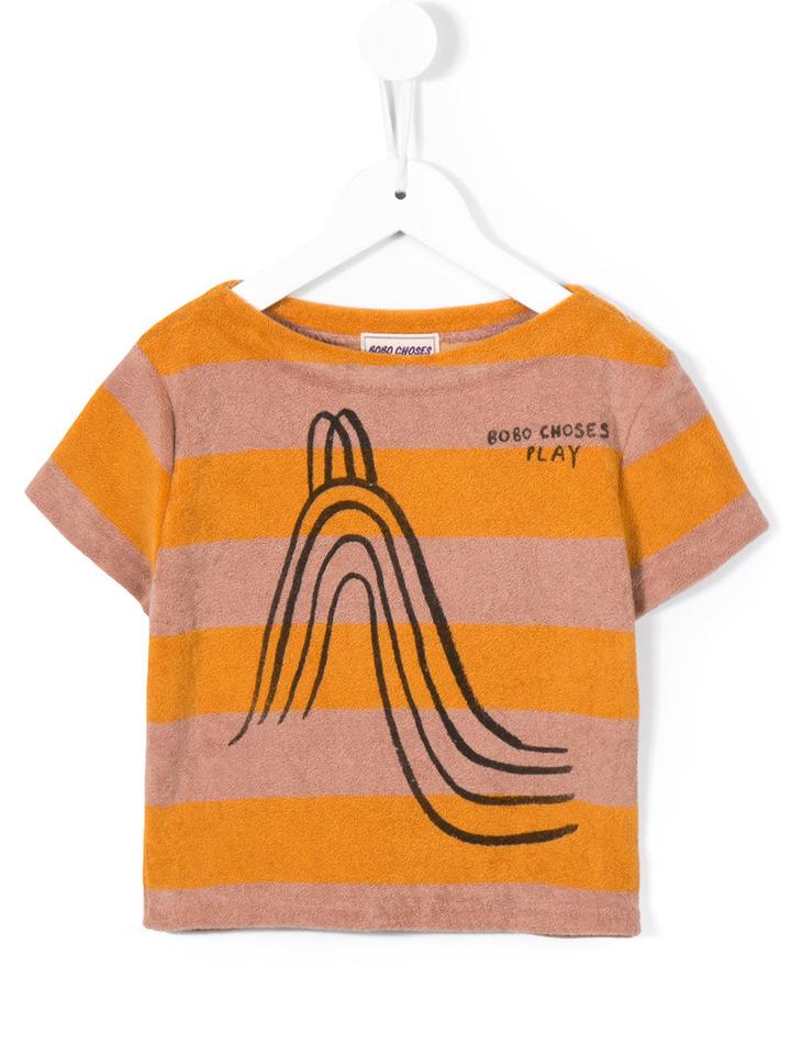 Bobo Choses Striped T-shirt, Toddler Girl's, Size: 2 Yrs, Yellow/orange