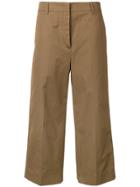 Prada Cropped Straight-leg Trousers - Brown