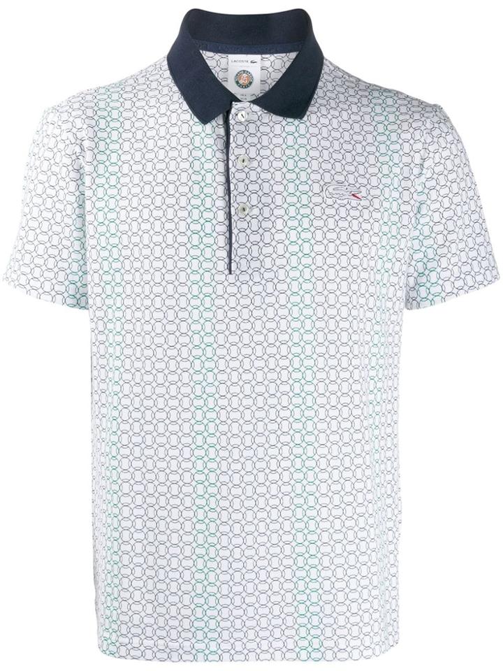 Lacoste Circle Print Polo Shirt - White