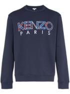 Kenzo Logo Embroidered Cotton Sweatshirt - Blue