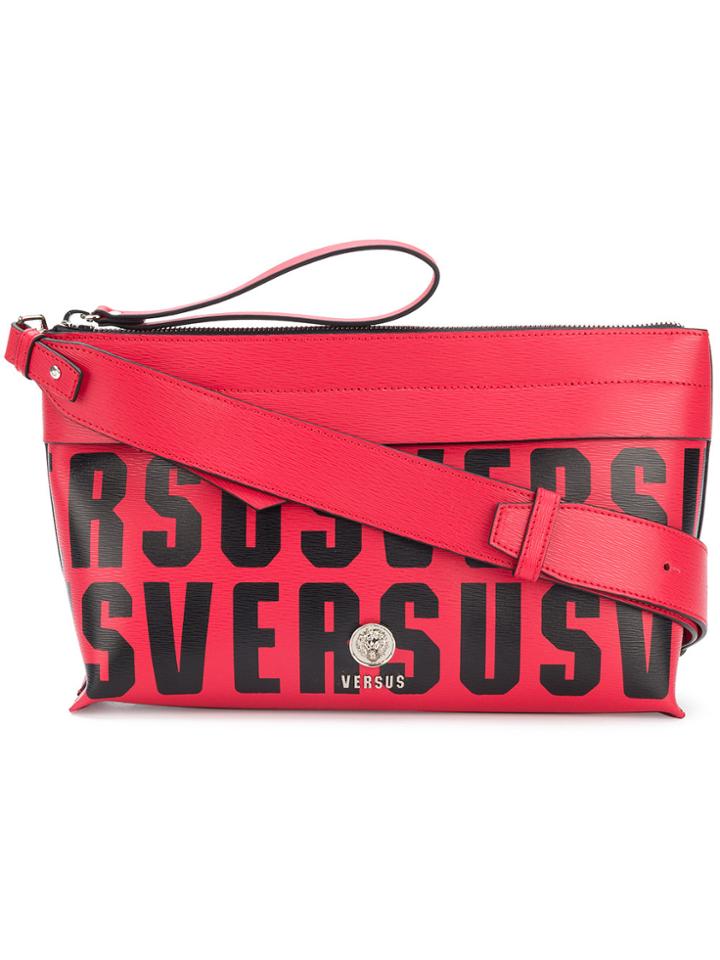 Versus Logo Printed Shoulder Bag - Red