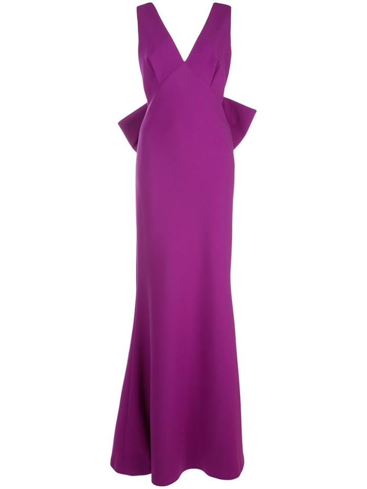 Sachin & Babi Crepe V-neck Gown - Purple