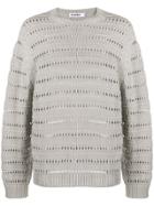 Jil Sander Open Knit Fisherman Sweater - Grey