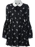 Cinq A Sept Contrasting Collar Floral Print Dress