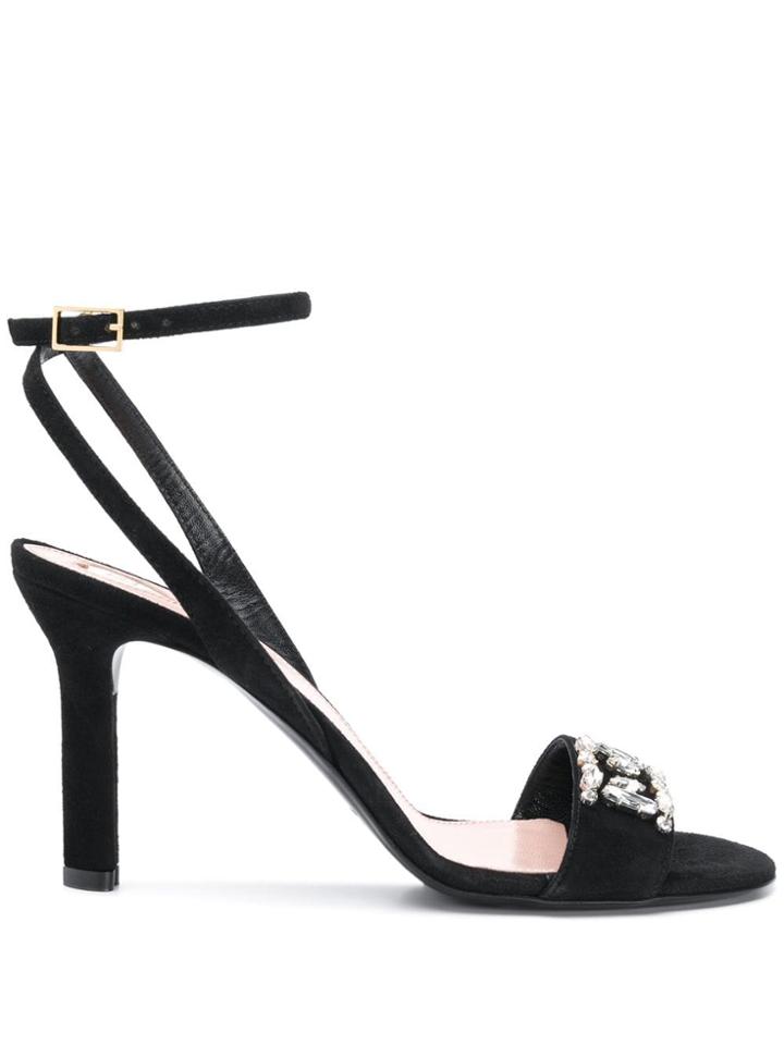 Escada Embellished Sandals - Black