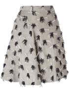 Msgm Frayed Appliqué A-line Skirt