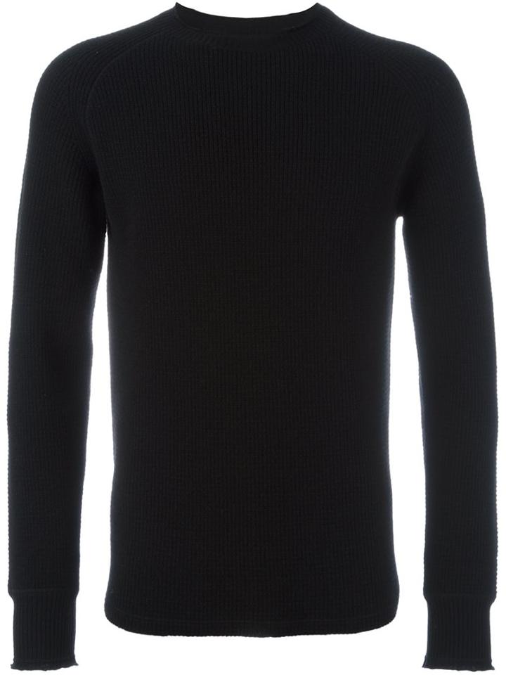 Sacai Ribbed Jumper, Men's, Size: 3, Black, Wool
