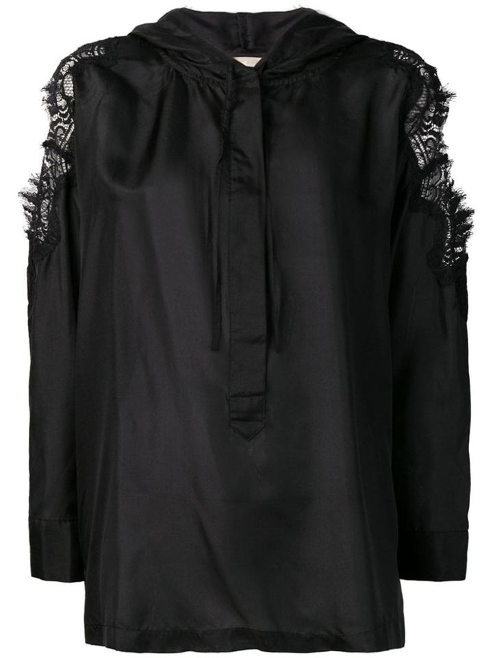 Gold Hawk Blouse With Lace Details - Black