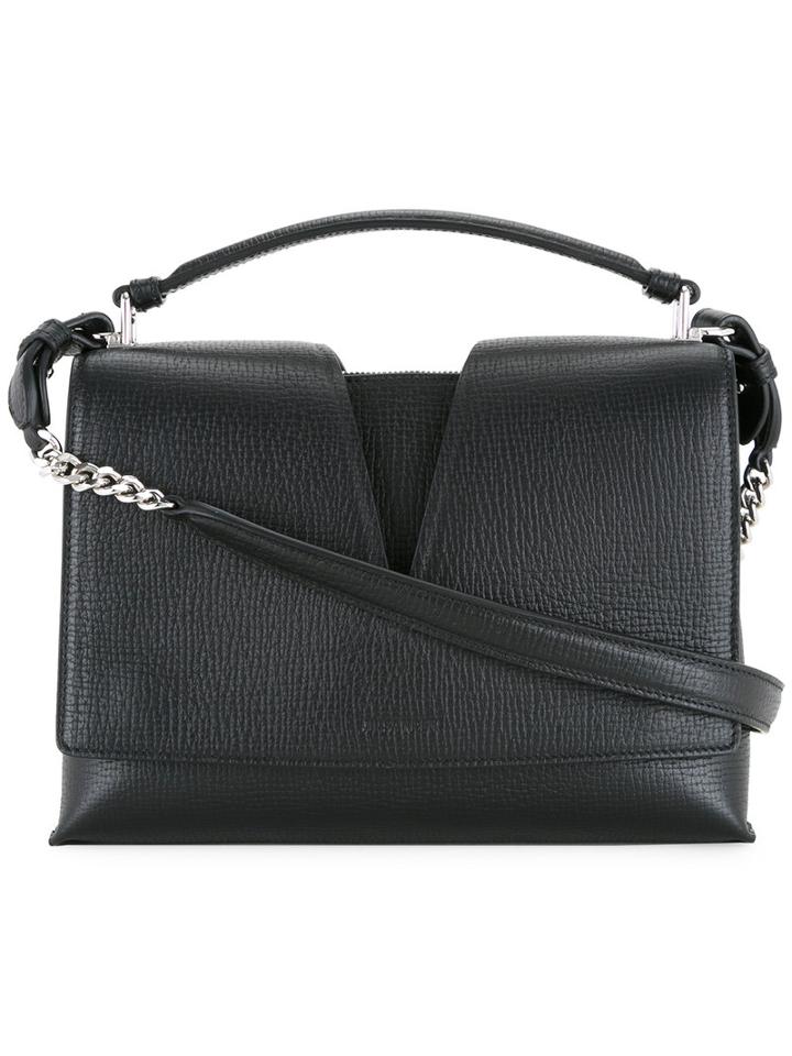 Jil Sander Cut-out Detail Shoulder Bag, Women's, Black, Calf Leather