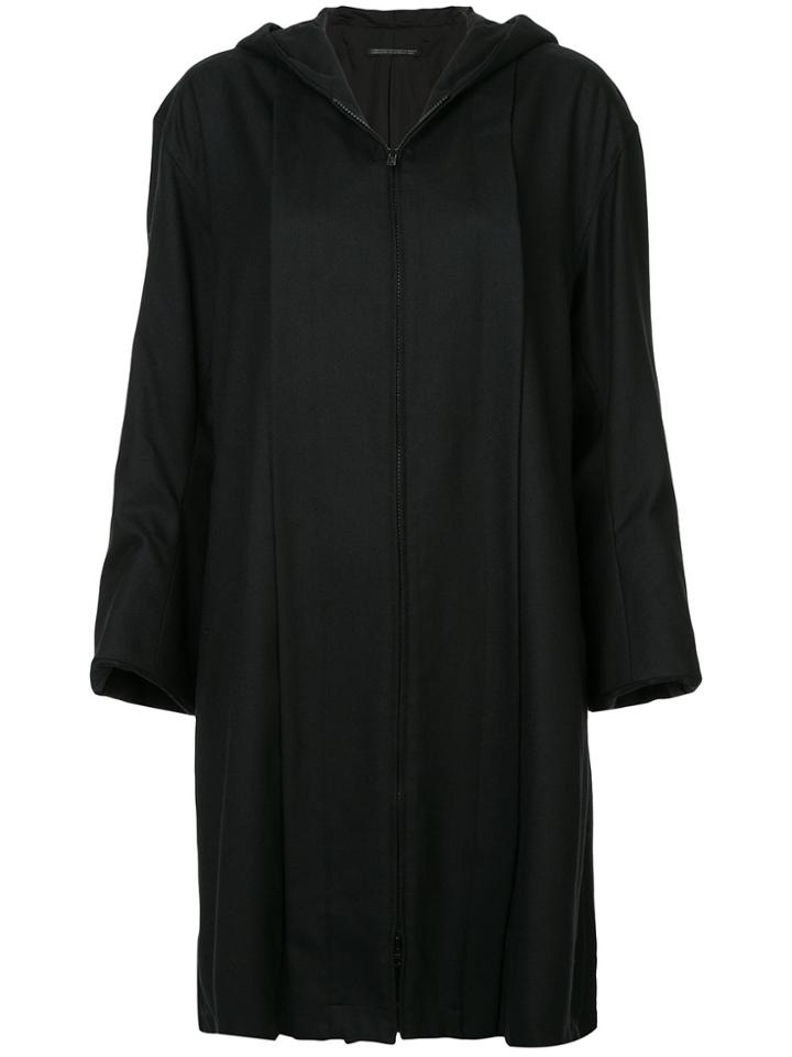 Yohji Yamamoto Vintage Side Zip Hooded Coat - Black