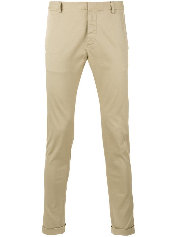 Dsquared2 - Straight Leg Chinos - Men - Cotton/spandex/elastane - 54, Nude/neutrals, Cotton/spandex/elastane
