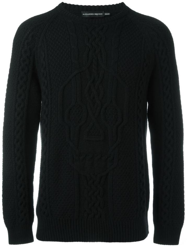 Alexander Mcqueen Skull Cable Knit Jumper