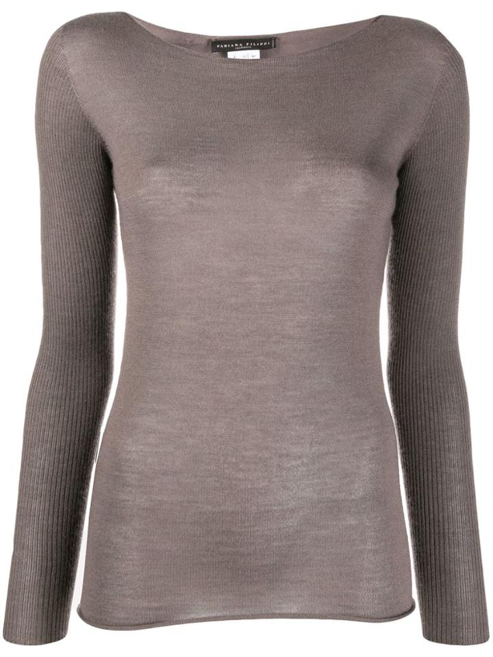 Fabiana Filippi Fine Knit Top - Grey