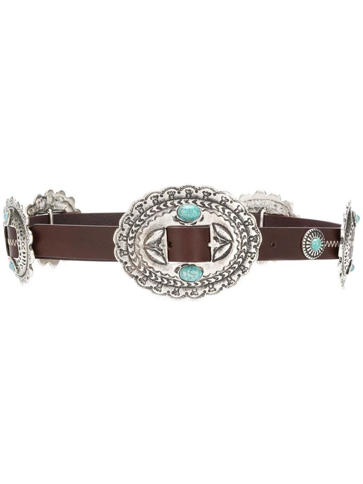 Alberta Ferretti Western Buckled Belt - Brown