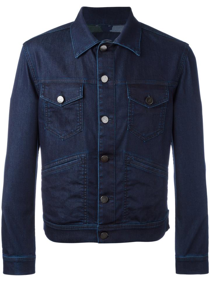 Jacob Cohen Flap Pockets Denim Jacket, Men's, Size: Large, Blue, Cotton/polyester/spandex/elastane
