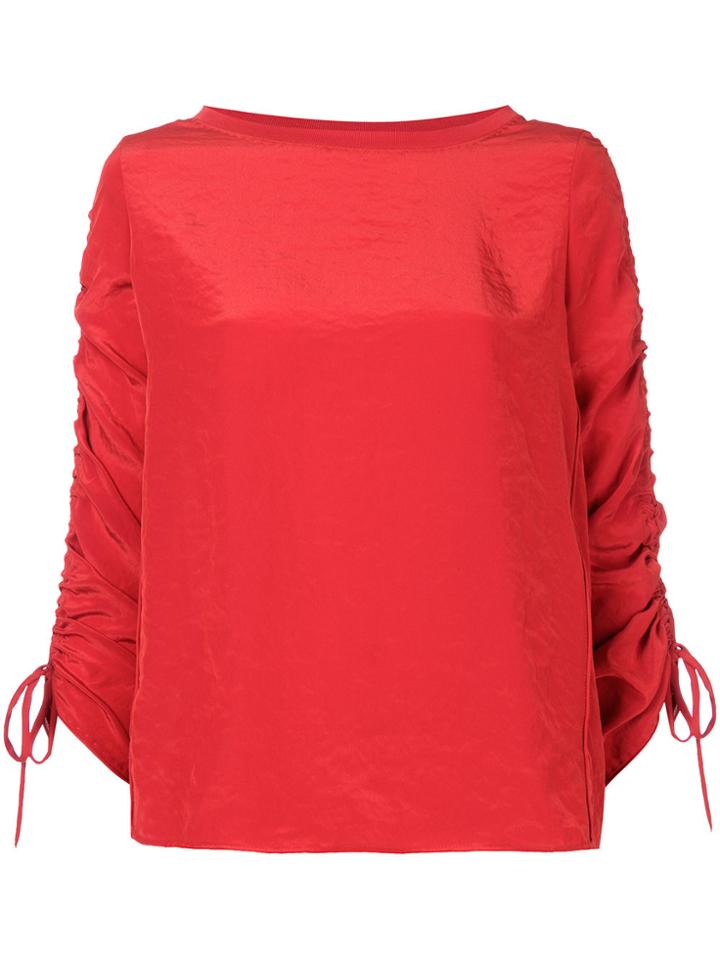 Marc Cain Ruched Sleeve Blouse - Red