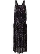 Twin-set Floral Print Maxi Dress, Women's, Size: 44, Black, Polyamide/polyester/viscose