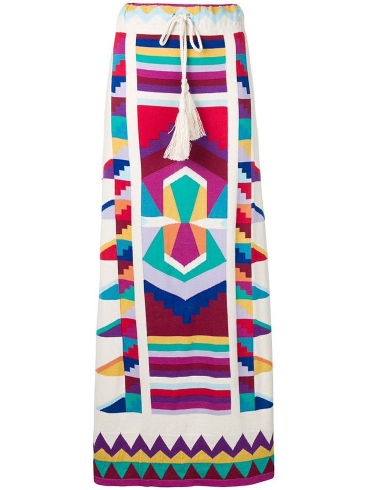 Laneus Colour-block Maxi Skirt - White