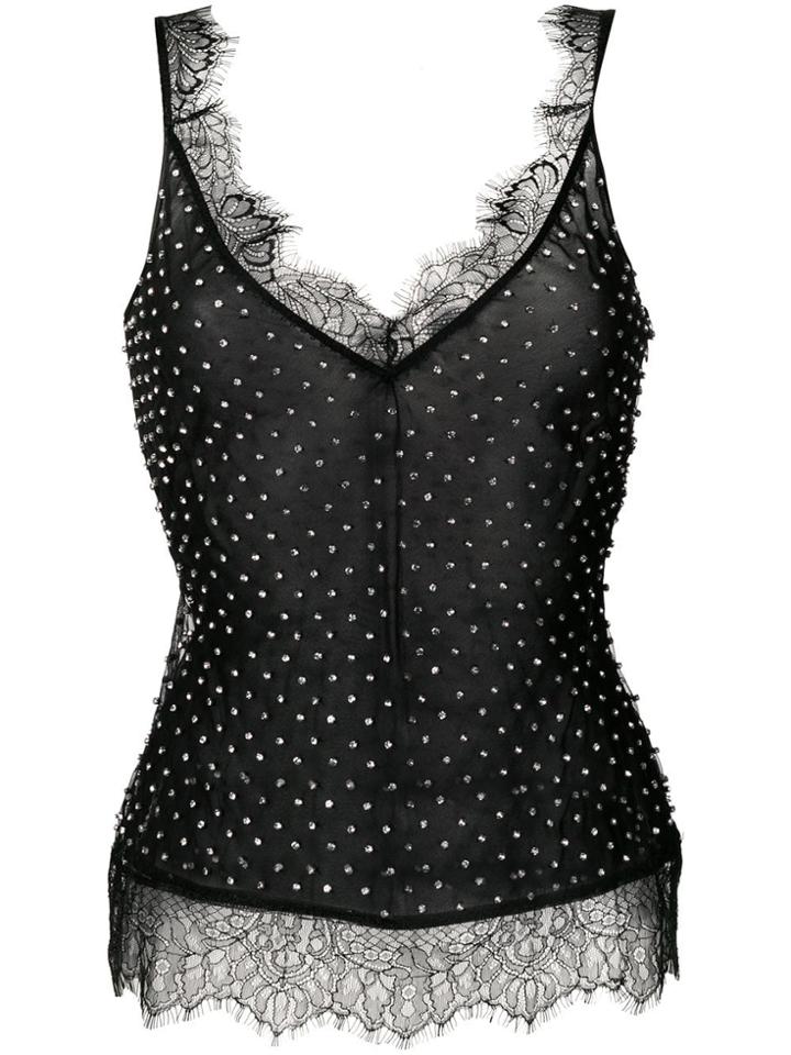 Amen Stud Embellished Camisole Top - Black