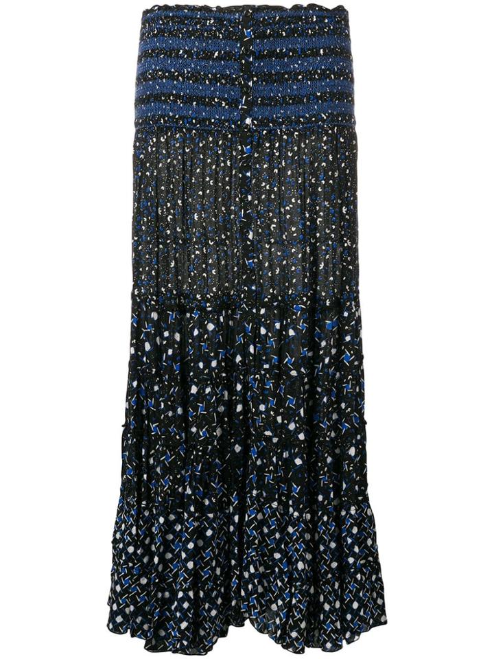 Poupette St Barth Printed Maxi Skirt - Black