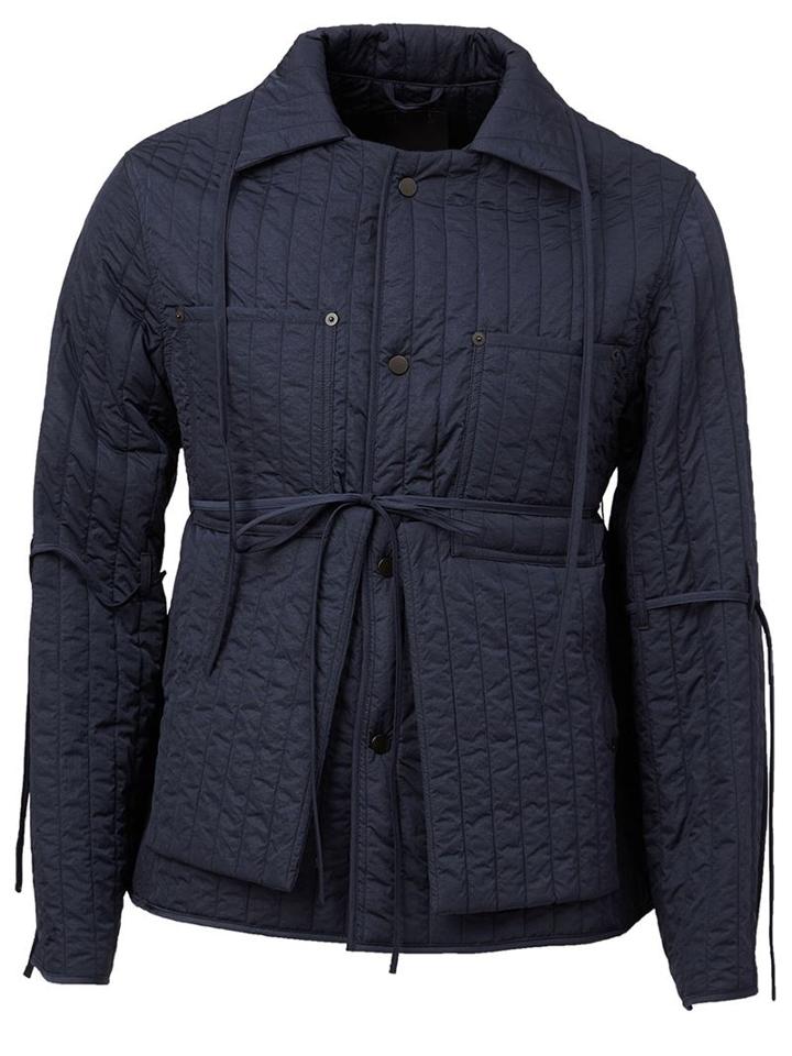 Craig Green Strip Detailing Quilted Jacket, Men's, Size: Small, Blue, Nylon