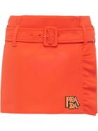 Prada Ruffled Detail Mini Skirt - Orange