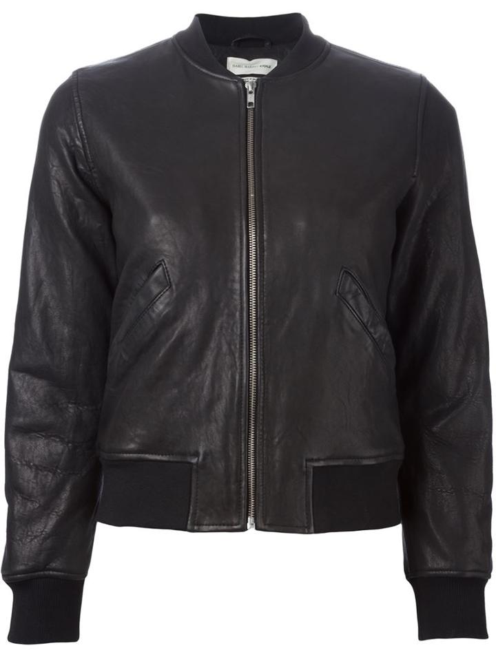 Isabel Marant Étoile 'backal' Bomber Jacket, Women's, Size: 40, Black, Lamb Skin