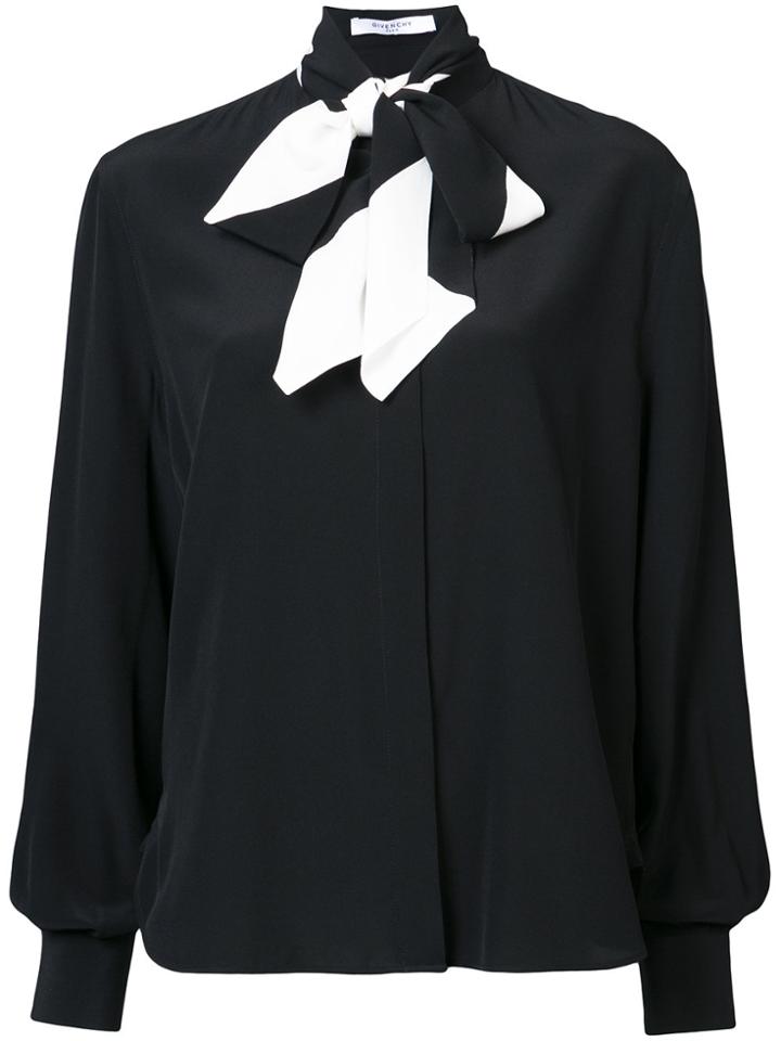 Givenchy Pussy Bow Longsleeved Blouse - Black