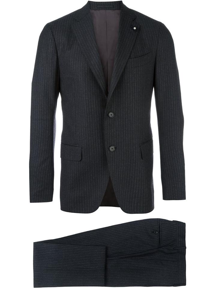 Lardini Two Piece Suit, Men's, Size: 54, Blue, Cupro/viscose/wool